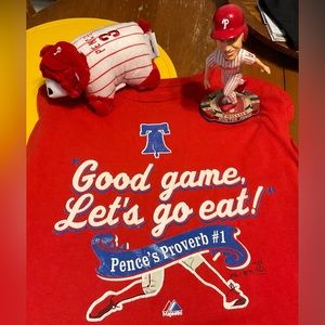 Philadelphia Phillies ( Majestic): Hunter Pence Proverb shirt n small pillow pet